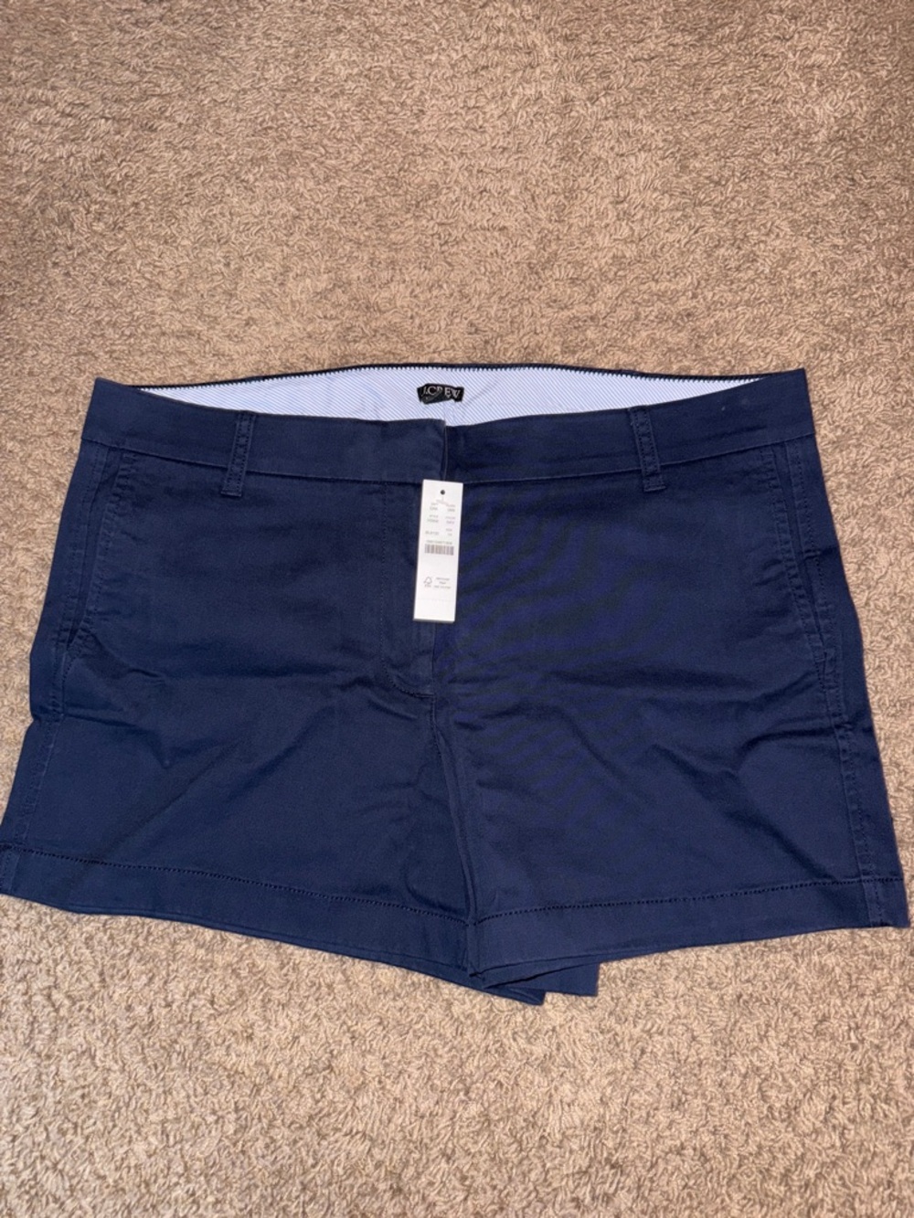 J. Crew Navy Mid-Rise Cotton Chino Shorts